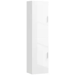 Columna de Baño de Pared con Estantes Ajustables y 2 Puertas Mueble de Baño Moderno 40x30x160 cm Blanco - Ogal.Es