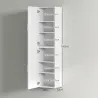Columna de Baño de Pared con Estantes Ajustables y 2 Puertas Mueble de Baño Moderno 40x30x160 cm Blanco - Ogal.Es