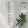 Columna de Baño de Pared con Estantes Ajustables y 2 Puertas Mueble de Baño Moderno 40x30x160 cm Blanco - Ogal.Es