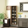 Columna de Baño de Pared Armario de Baño con Compartimentos Abiertos y 2 Puertas 40x24x141,5 cm Natural - Ogal.Es