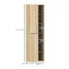 Columna de Baño de Pared Armario de Baño con Compartimentos Abiertos y 2 Puertas 40x24x141,5 cm Natural - Ogal.Es