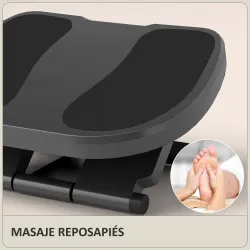 Reposapiés con Altura y Ángulo Ajustable Reposa Pies con Superficie de Masaje y Almohadillas Antideslizantes Gris - Ogal.Es