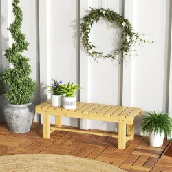 Banco de Jardín de Madera de Abeto de 2 Plazas para Jardín o Terraza Soporta hasta 250 kg 110x38x35 cm Natural - Ogal.Es