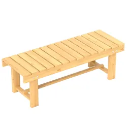 Banco de Jardín de Madera de Abeto de 2 Plazas para Jardín o Terraza Soporta hasta 250 kg 110x38x35 cm Natural - Ogal.Es