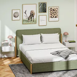 Juego de 2 Mesitas de Noche Colgantes Mesillas de Noche para Dormitorio con Cajón 43x36,5x30,5 cm Blanco - Ogal.Es