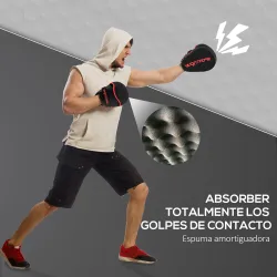 Manopla de Boxeo Paos Muay Thai MMA Curvadas para Entrenamiento Karate Taekwondo Kickboxing Training Negro - Ogal.Es