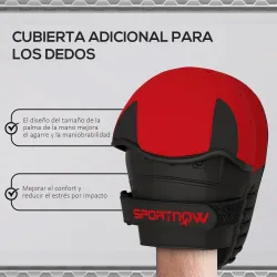 Manopla de Boxeo Paos Muay Thai MMA Curvadas para Entrenamiento Karate Taekwondo Kickboxing Training Rojo - Ogal.Es