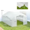 Invernadero de Túnel 4x3x2 m con 2 Ventanas Cubierta de PE Anti-UV y 1 Puerta Enrollable con Cremallera Blanco - Ogal.Es