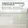 Invernadero de Túnel 4x3x2 m con 2 Ventanas Cubierta de PE Anti-UV y 1 Puerta Enrollable con Cremallera Blanco - Ogal.Es