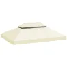 Toldo de Recambio 4x3 m con Techo Doble con Orificios de Drenaje y Protección UPF30+ Crema Solo Toldo NO Incluye... - Ogal.Es