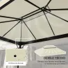 Toldo de Recambio 4x3 m con Techo Doble con Orificios de Drenaje y Protección UPF30+ Crema Solo Toldo NO Incluye... - Ogal.Es