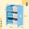 Estantería Infantil para Niños de +3 Años Estantería para Juguetes con 6 Cajas de Tela no Tejida 43x30x60 cm Azul - Ogal.Es