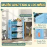 Estantería Infantil para Niños de +3 Años Estantería para Juguetes con 6 Cajas de Tela no Tejida 43x30x60 cm Azul - Ogal.Es