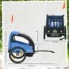 Remolque de Bicicleta para Niños +18 Meses con Cinturón de Seguridad Sistema de Amortiguador Azul - Ogal.Es
