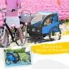Remolque de Bicicleta para Niños +18 Meses con Cinturón de Seguridad Sistema de Amortiguador Azul - Ogal.Es