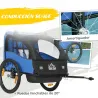 Remolque de Bicicleta para Niños +18 Meses con Cinturón de Seguridad Sistema de Amortiguador Azul - Ogal.Es