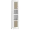 Columna de Baño con Estantes Ajustables 2 Puertas con Frontal de Ratán y 2 Compartimentos 40x30x167,5 cm Blanco - Ogal.Es