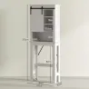 Mueble sobre Inodoro para el Baño con Puerta Corredera de Granero y 6 Compartimentos Estilo Rústico 67x25x172 cm... - Ogal.Es