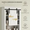 Mueble sobre Inodoro para el Baño con Puerta Corredera de Granero y 6 Compartimentos Estilo Rústico 67x25x172 cm... - Ogal.Es