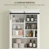 Mueble sobre Inodoro para el Baño con Puerta Corredera de Granero y 6 Compartimentos Estilo Rústico 67x25x172 cm... - Ogal.Es
