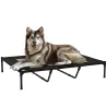 Cama Elevada para Perros Grandes Cama para Perros con Zona de Malla Transpirable y Bolsa 122x92x23 cm Negro - Ogal.Es