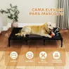 Cama Elevada para Perros Grandes Cama para Perros con Zona de Malla Transpirable y Bolsa 122x92x23 cm Negro - Ogal.Es