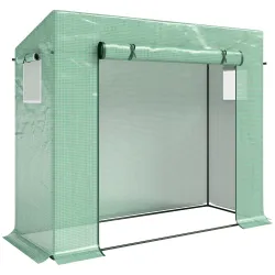 Invernadero de Exterior con Ventanas y Marco de Acero Invernadero para Cultivar Tomates Flores 200x76x168 cm Verde - Ogal.Es