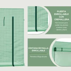 Invernadero de Exterior con Ventanas y Marco de Acero Invernadero para Cultivar Tomates Flores 200x76x168 cm Verde - Ogal.Es