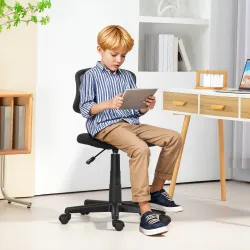 Silla de Oficina sin Brazos Silla de Escritorio Giratoria con Respaldo de Malla Transpirable Altura Ajustable Negro - Ogal.Es