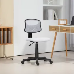 Silla de Oficina sin Brazos Silla de Escritorio Giratoria con Respaldo de Malla Transpirable Altura Ajustable Bl... - Ogal.Es