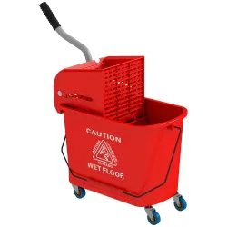 Cubo de Fregar 20L con Ruedas y Escurridor Cubo para Fregona con Separador de Agua 60x27x70,5 cm Rojo - Ogal.Es