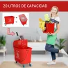 Cubo de Fregar 20L con Ruedas y Escurridor Cubo para Fregona con Separador de Agua 60x27x70,5 cm Rojo - Ogal.Es
