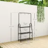 Estantería para Plantas de 3 Niveles con Ganchos de Metal Barra para Colgar para Interior y Exterior Negro - Ogal.Es