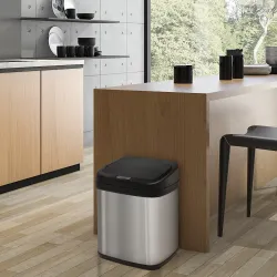 Papelera de Cocina 20L con Sensor Infrarrojo Apertura Automática y Cubo Interior Extraíble 33x25x42,5 cm Plata y... - Ogal.Es