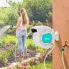 Carrete de Manguera Retráctil 20 +2 m con Soporte Boquilla de 7 Funciones y Bloqueo Retorno Automático Gris - Ogal.Es