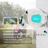 Carrete de Manguera Retráctil 20 +2 m con Soporte Boquilla de 7 Funciones y Bloqueo Retorno Automático Gris - Ogal.Es