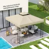 Toldo de Recambio 3x3 m con Techo Doble con Orificios de Drenaje y Protección UPF30+ Crema Solo Toldo NO Incluye... - Ogal.Es