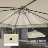 Toldo de Recambio 3x3 m con Techo Doble con Orificios de Drenaje y Protección UPF30+ Crema Solo Toldo NO Incluye... - Ogal.Es