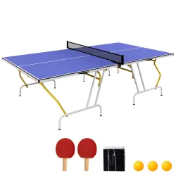 Mesa de Ping Pong Plegable Mesa de Tenis de Mesa Diseño Compacto con Red y Reposapiés Ajustables 274x152,5x76 cm... - Ogal.Es
