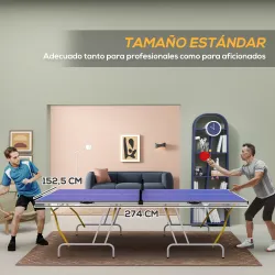 Mesa de Ping Pong Plegable Mesa de Tenis de Mesa Diseño Compacto con Red y Reposapiés Ajustables 274x152,5x76 cm... - Ogal.Es