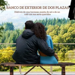 Banco de de Madera con 2 Ruedas Decorativas Estilo Rústico Carga 200 kg 120x29x39 cm Carbonizado - Ogal.Es
