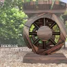 Banco de de Madera con 2 Ruedas Decorativas Estilo Rústico Carga 200 kg 120x29x39 cm Carbonizado - Ogal.Es