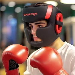 Casco de Boxeo Helmet MMA con Correa Ajustable para Grappling Sparring Artes Marciales Kickboxing Karate Rojo y ... - Ogal.Es