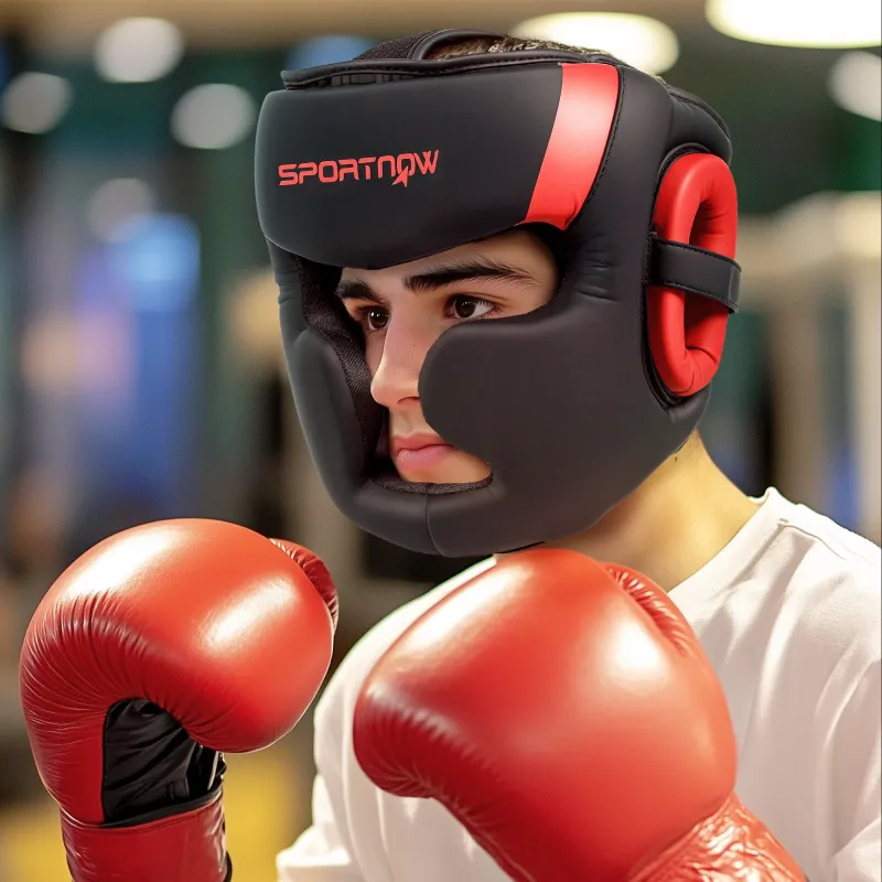 Casco de Boxeo Helmet MMA con Correa Ajustable para Grappling Sparring Artes Marciales Kickboxing Karate Rojo y ... - Ogal.Es