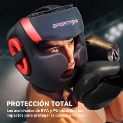Casco de Boxeo Helmet MMA con Correa Ajustable para Grappling Sparring Artes Marciales Kickboxing Karate Rojo y ... - Ogal.Es