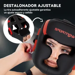 Casco de Boxeo Helmet MMA con Correa Ajustable para Grappling Sparring Artes Marciales Kickboxing Karate Rojo y ... - Ogal.Es