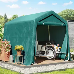 Carpa de Jardín Exterior 2,4x2x2 m Cobertizo Exterior con 2 Puertas con Cremallera Impermeable Anti-UV Carpa Verde - Ogal.Es