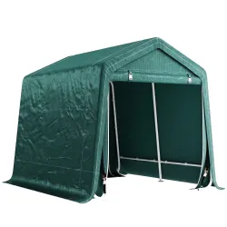 Carpa de Jardín Exterior 2,4x2x2 m Cobertizo Exterior con 2 Puertas con Cremallera Impermeable Anti-UV Carpa Verde - Ogal.Es