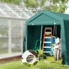 Carpa de Jardín Exterior 2,4x2x2 m Cobertizo Exterior con 2 Puertas con Cremallera Impermeable Anti-UV Carpa Verde - Ogal.Es