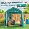 Carpa de Jardín Exterior 2,4x2x2 m Cobertizo Exterior con 2 Puertas con Cremallera Impermeable Anti-UV Carpa Verde - Ogal.Es